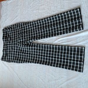 Ann Taylor Black White Plaid Straight Leg Trousers Pants Size 10